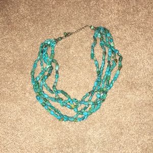 Turquoise stone chunky necklace